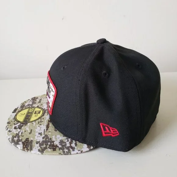 New Era Houston Texans Salute to Service 59Fifty Camo Hat Cap Fitted 7 1/2 - Picture 4 of 9